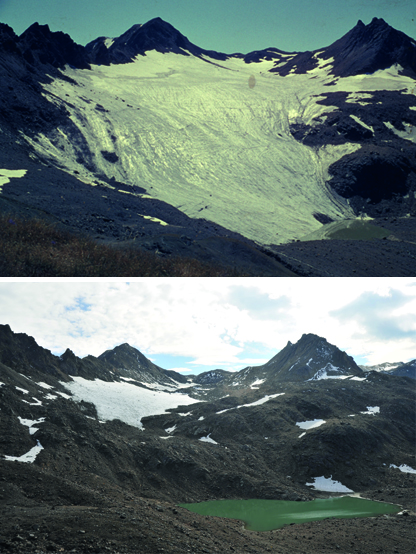 Ban Glacier 1964 (top) and 2009 (bottom)