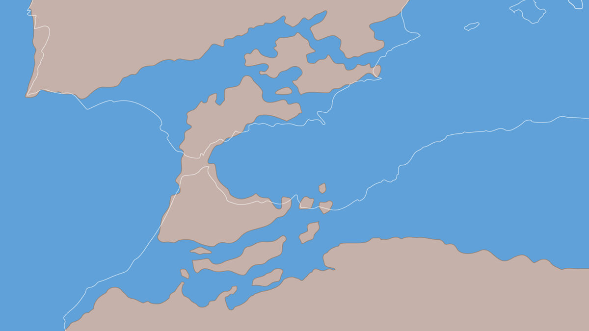 Sistema di stretti nel periodo Tortoniano, precedente alla crisi di salinit&agrave; Messiniana.
