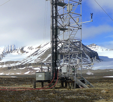 Stazione micrometeorologica di misura dei flussi di CO2&nbsp;tra suolo e atmosfera