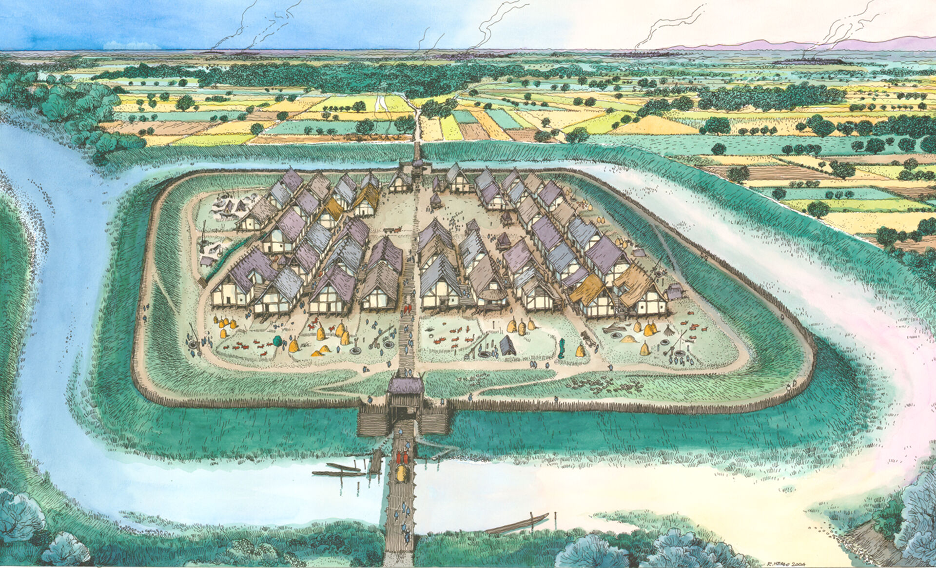 Ricostruzione di un villaggio delle terramare&nbsp;